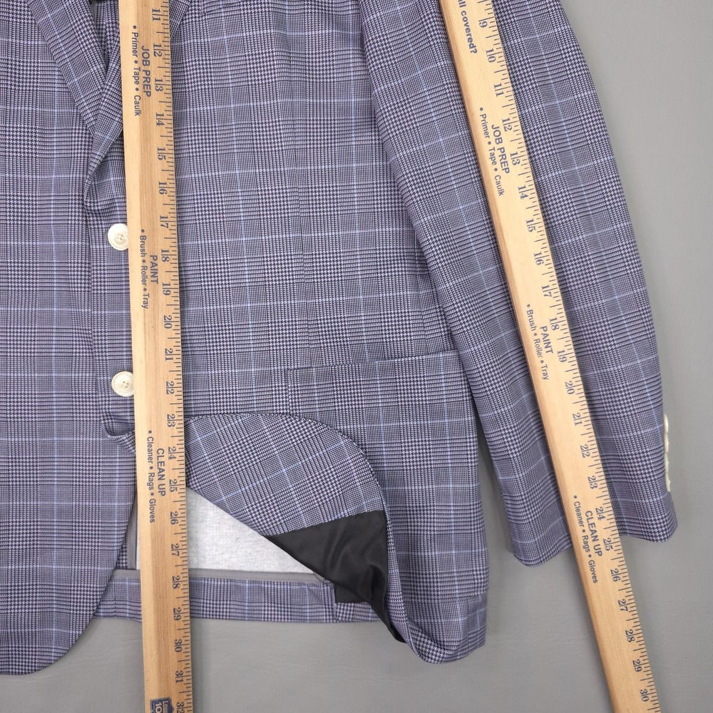 Michael Strahan Blazer Mens Large Purple Glen Plaid Stretch Sport Coat Jacket - Picture 9 of 13